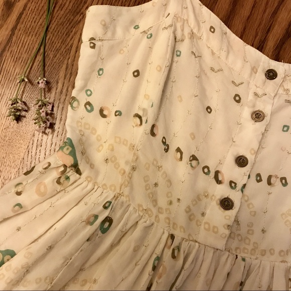 Romantic White Boho Dress with Silver Embroidery - Picture 3 of 6